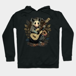 Opossum live laugh love with guitar Hoodie